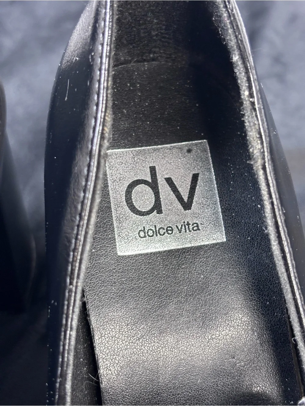 Dolce Vita Flora Women’s 8 Black Patent Leather Block Heel Loafers